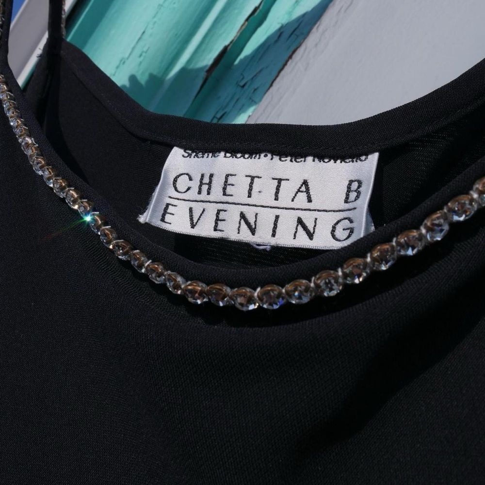 Gorgeous 90s Chetta B. Evening black bias cut slip dress - Picture 6 of 8